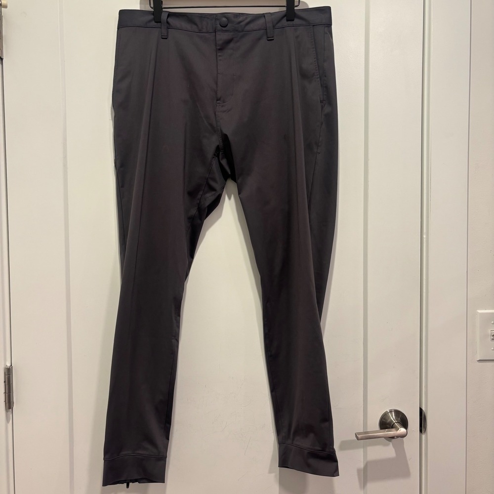 Rhone Commuter City Pants Mens 35 Gray Tapered Zip Ankle Technical Trousers